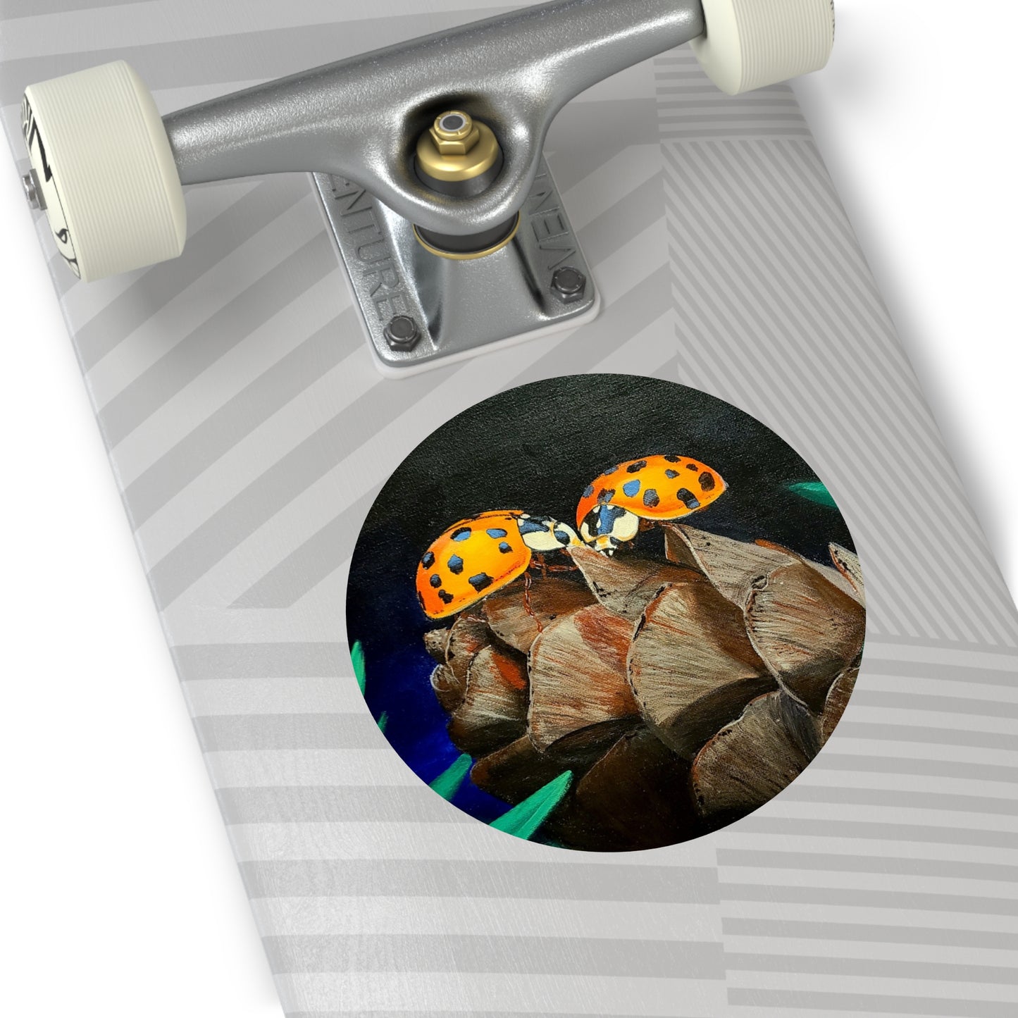 Lovebug Ladybugs - Round Vinyl Stickers