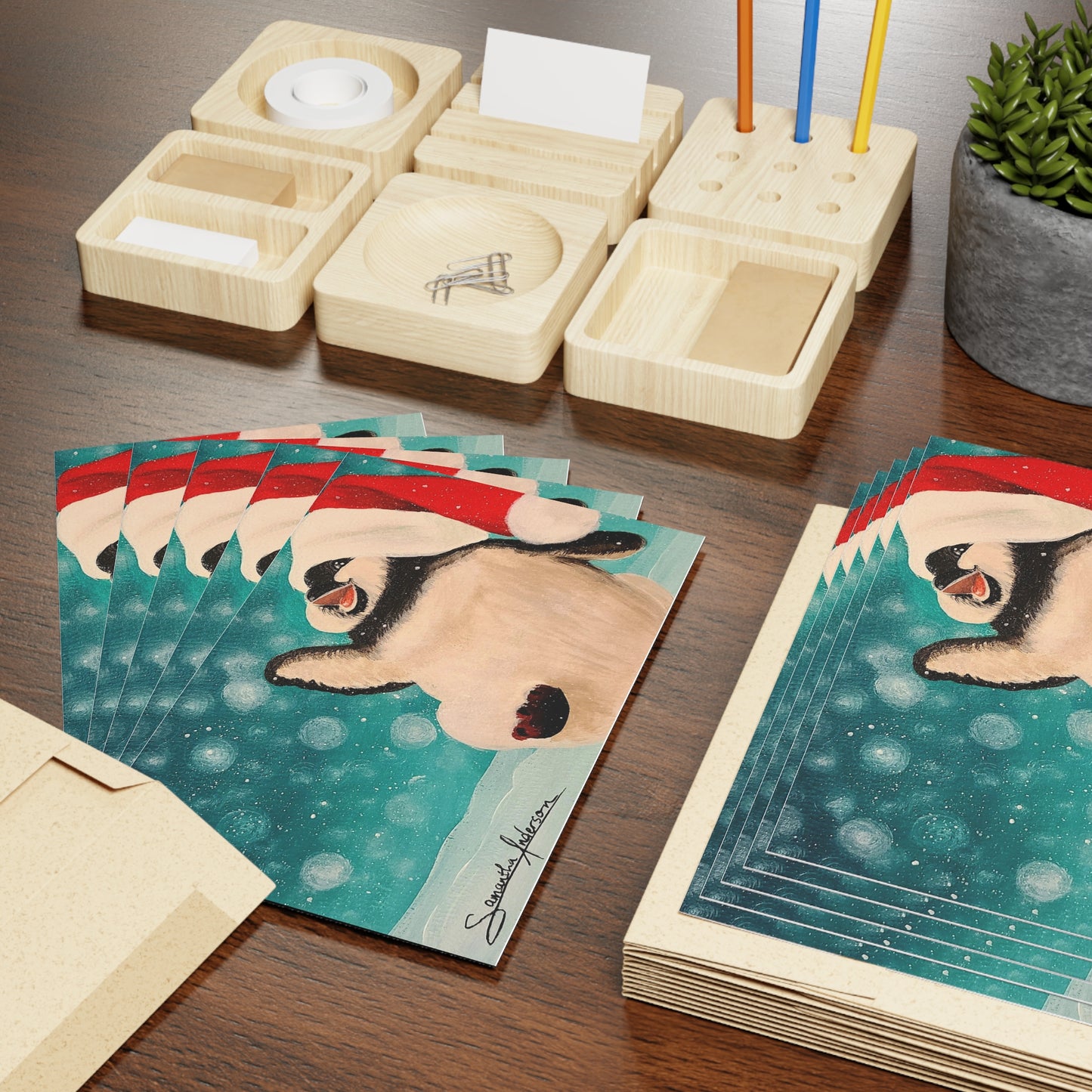 Greeting Cards (1-pc or 10-pk) - Happy Christmas Penguin