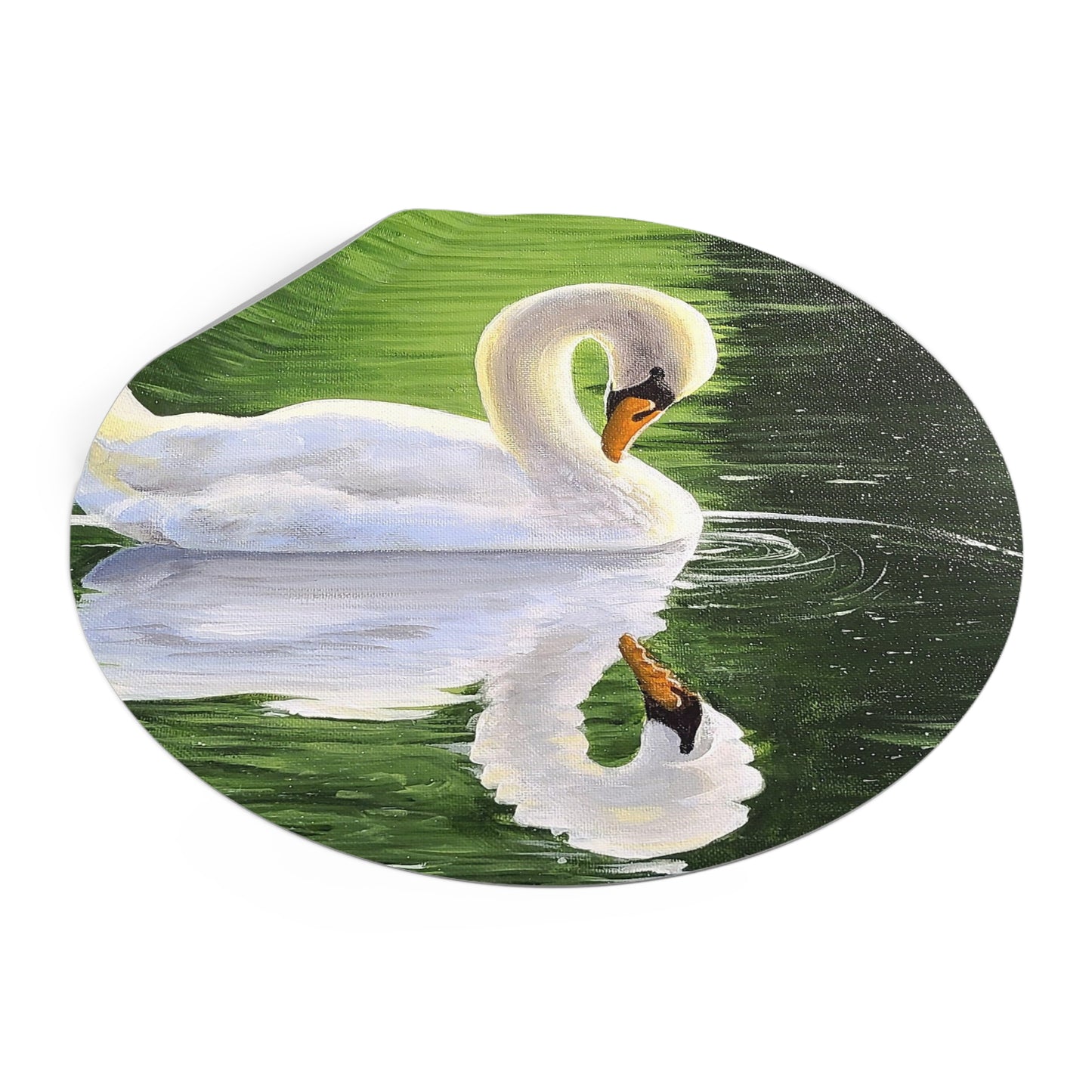 Pretty Swan on a Lake - Round Vinyl Stickers