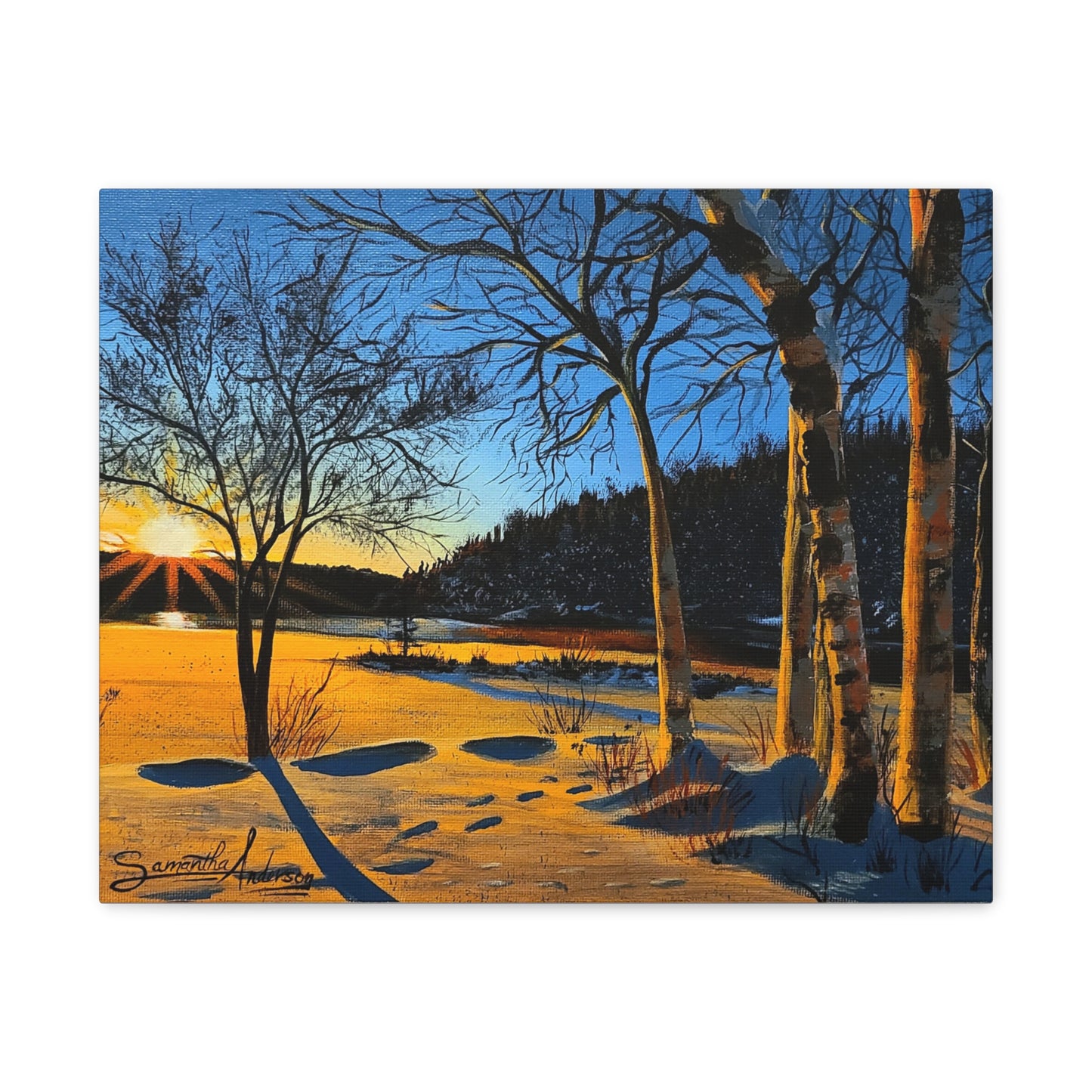Sunset Frozen Lake - Classic Canvas
