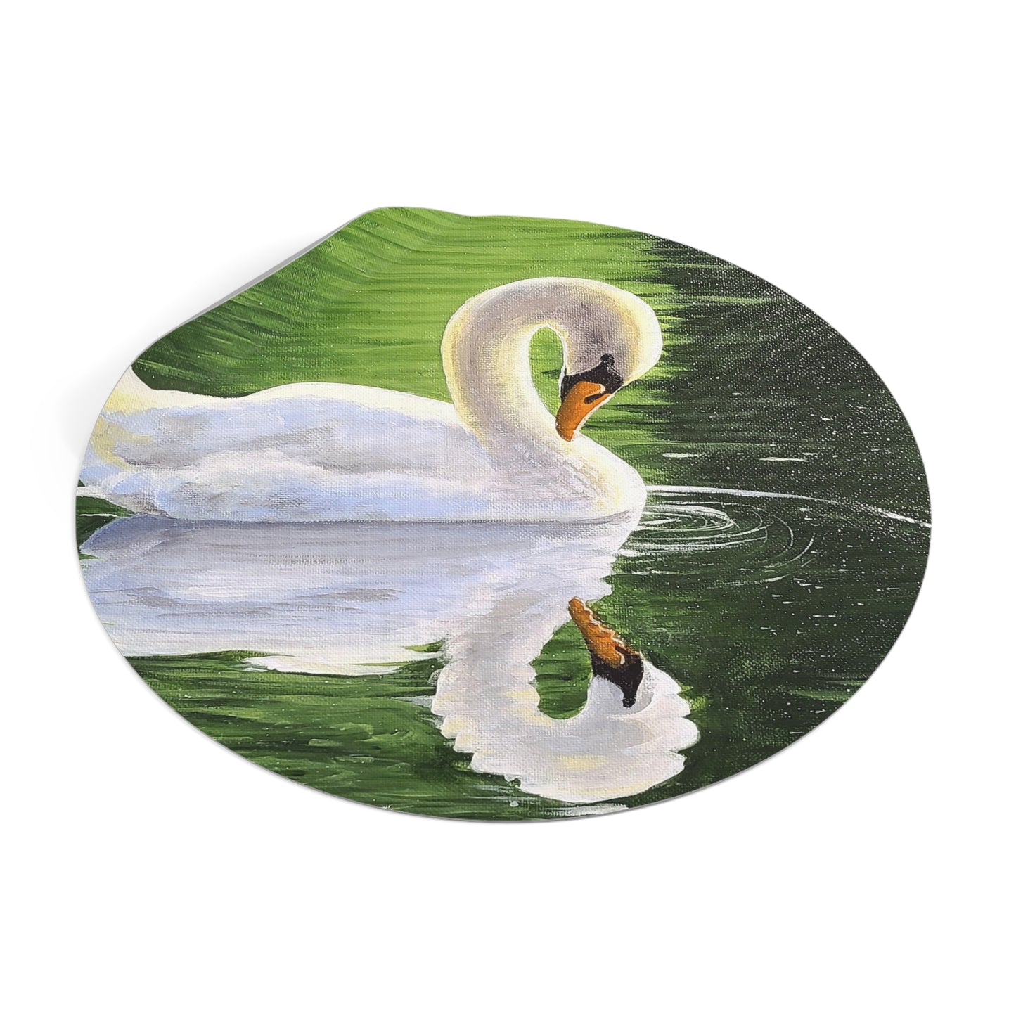 Pretty Swan on a Lake - Round Vinyl Stickers