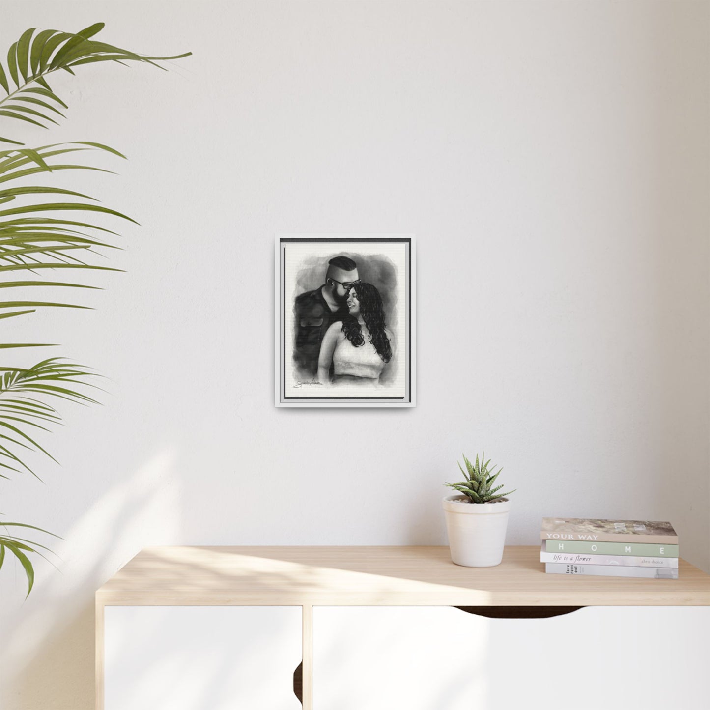 Custom Watercolor Portrait Framed Canvas