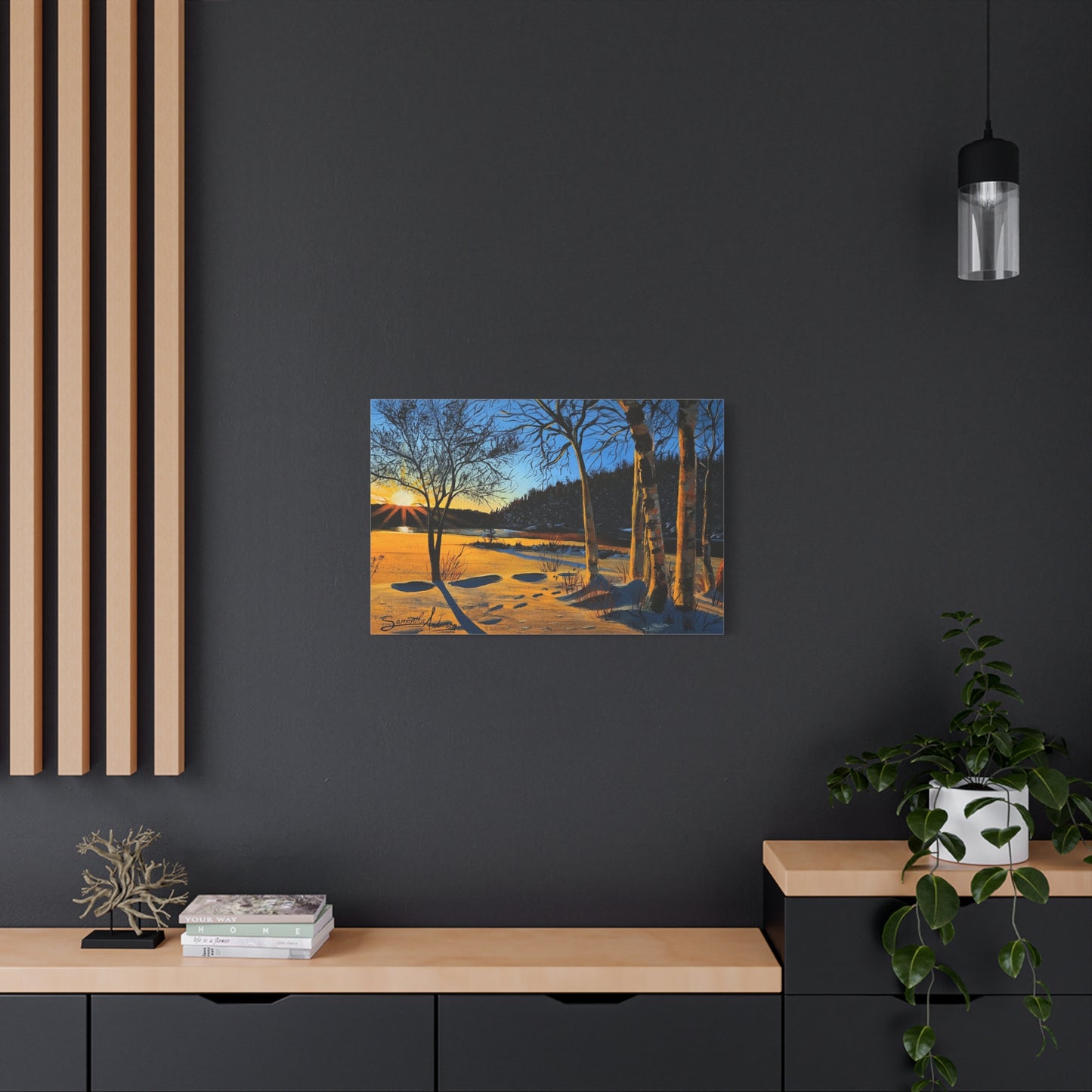 Sunset Frozen Lake - Classic Canvas