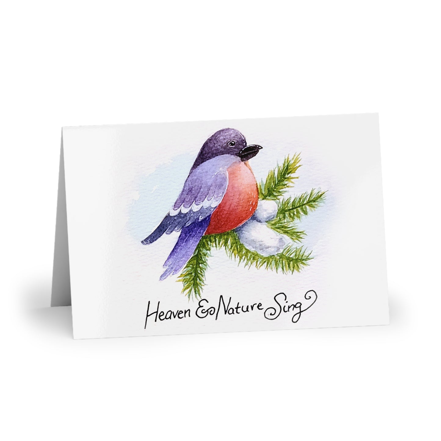 Greeting Cards (1-pc or 10-pk) - "Heaven & Nature Sing" Watercolor Robin