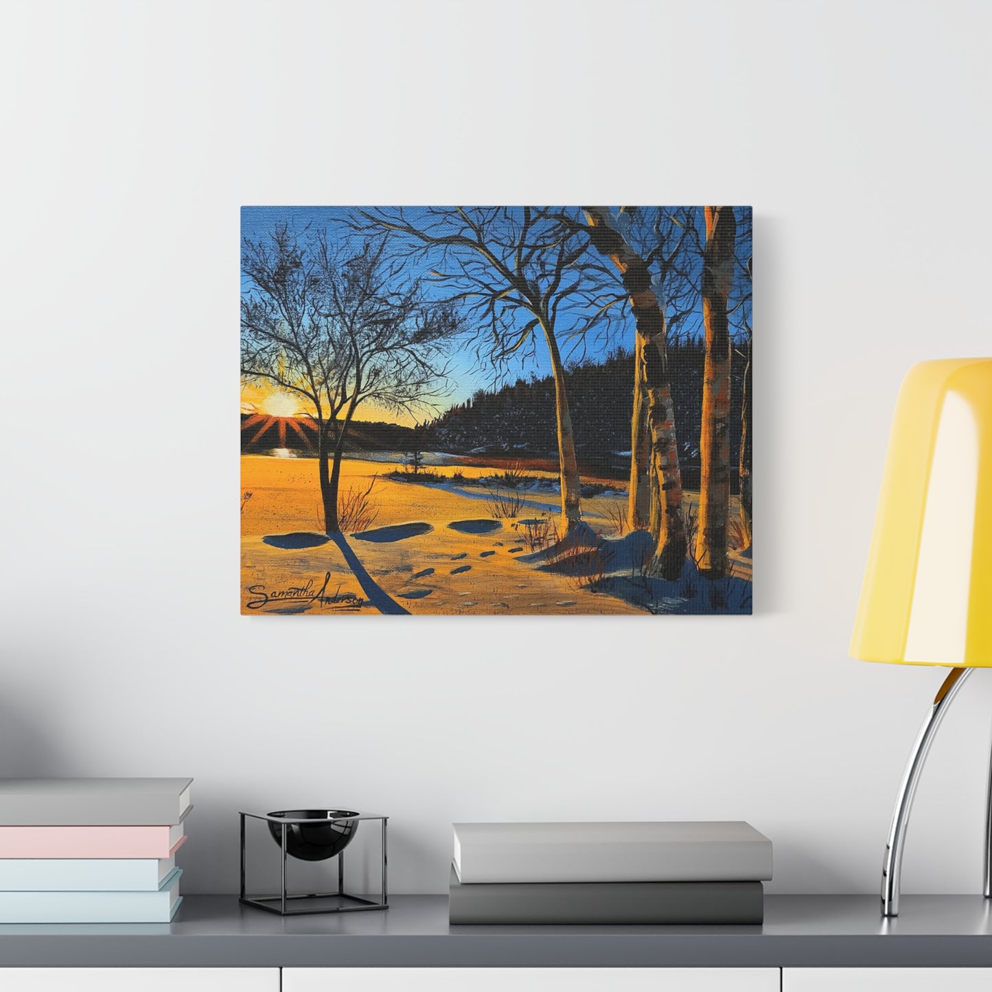 Sunset Frozen Lake - Classic Canvas