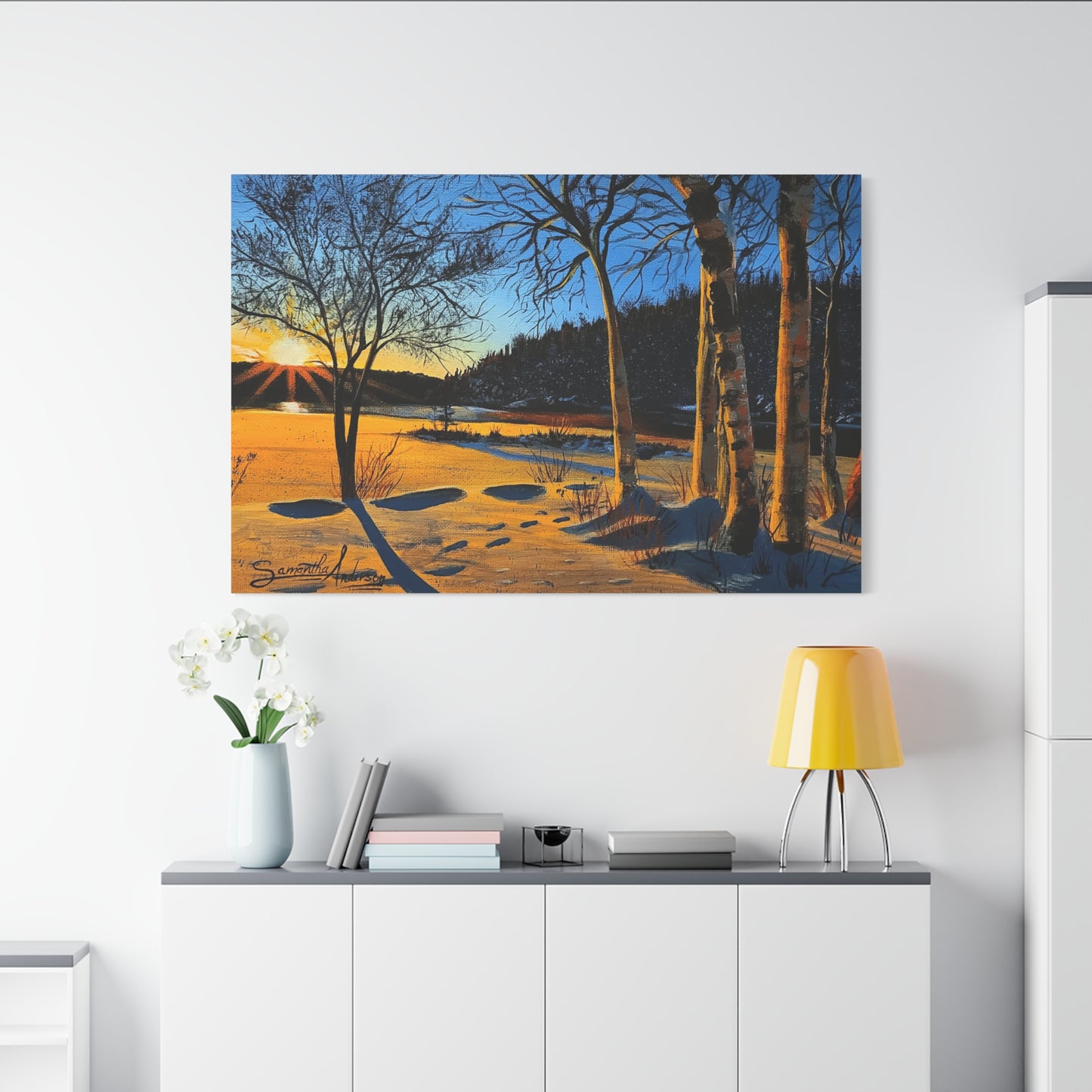 Sunset Frozen Lake - Classic Canvas