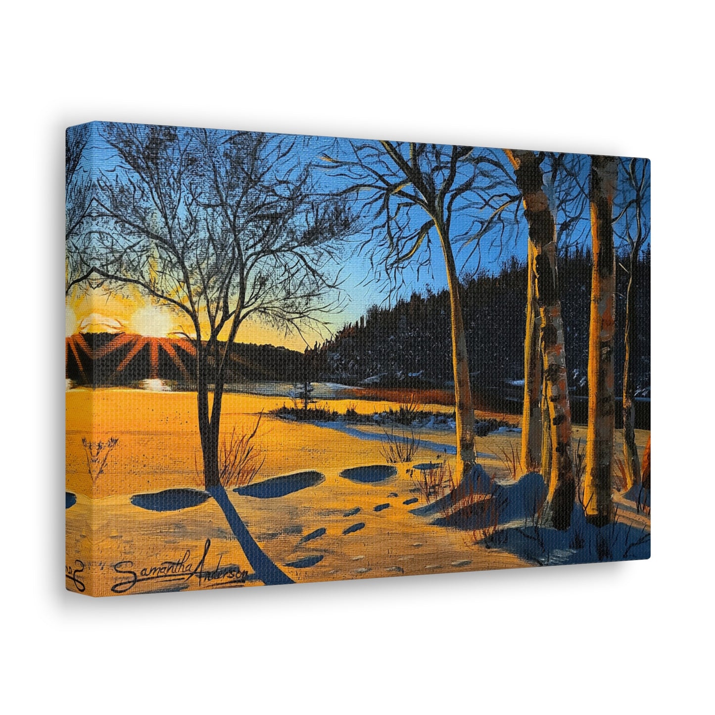 Sunset Frozen Lake - Classic Canvas