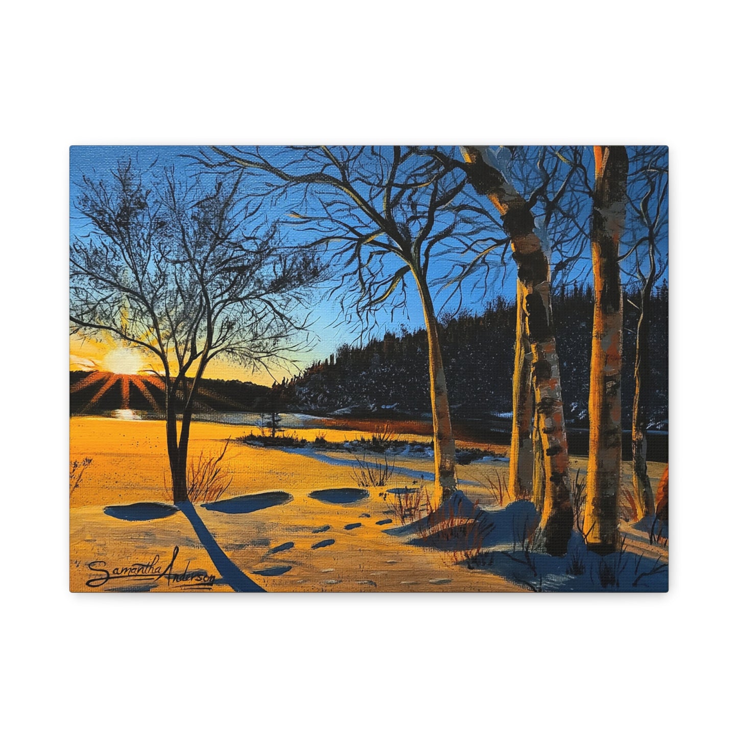 Sunset Frozen Lake - Classic Canvas