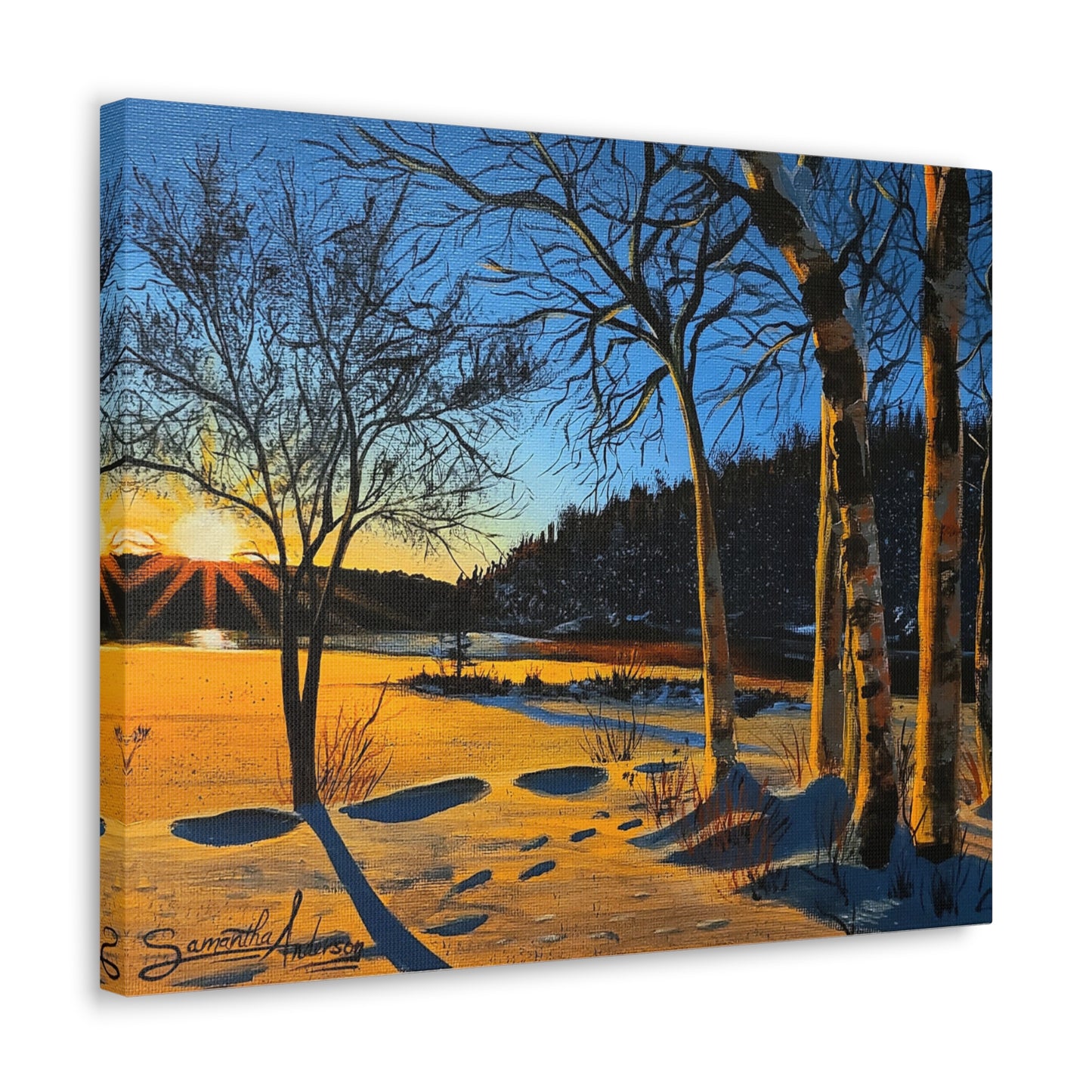 Sunset Frozen Lake - Classic Canvas