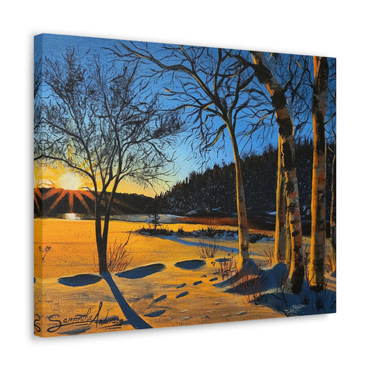 Sunset Frozen Lake - Classic Canvas