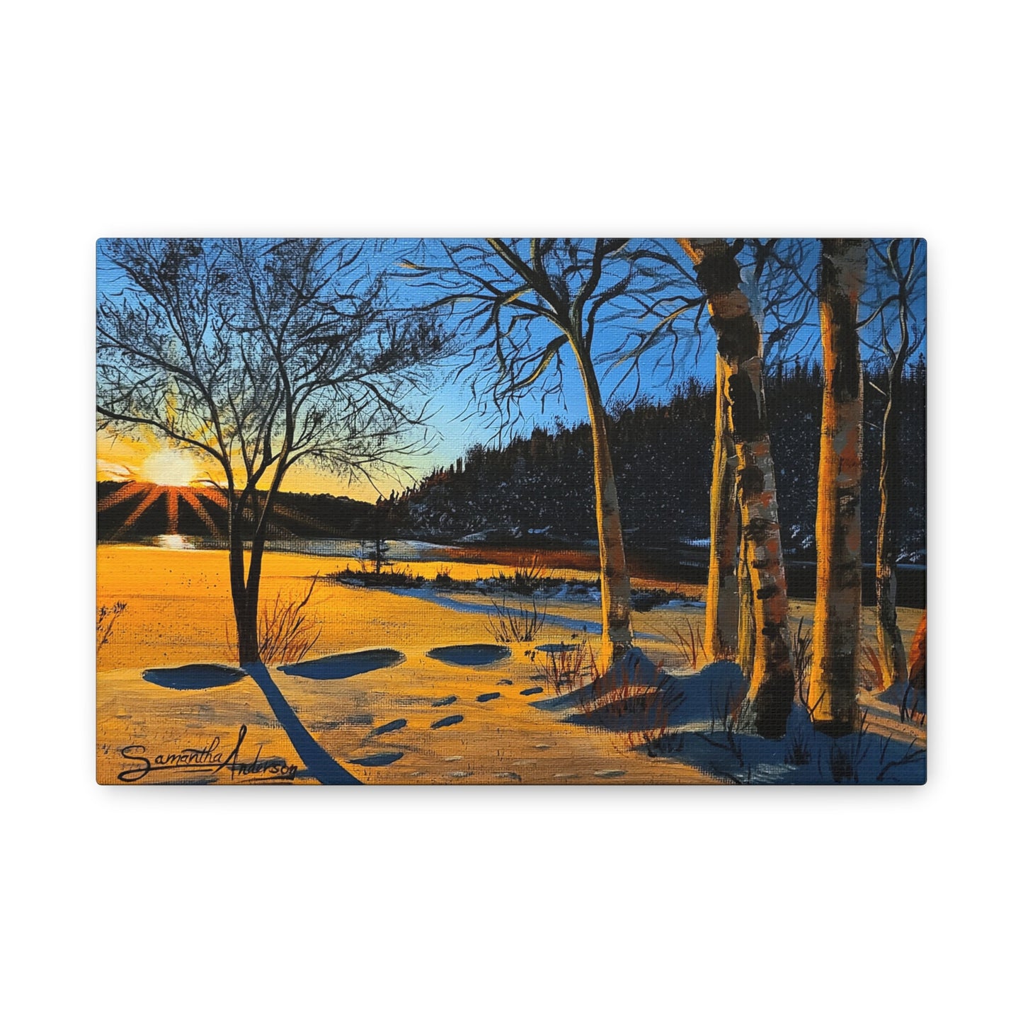 Sunset Frozen Lake - Classic Canvas