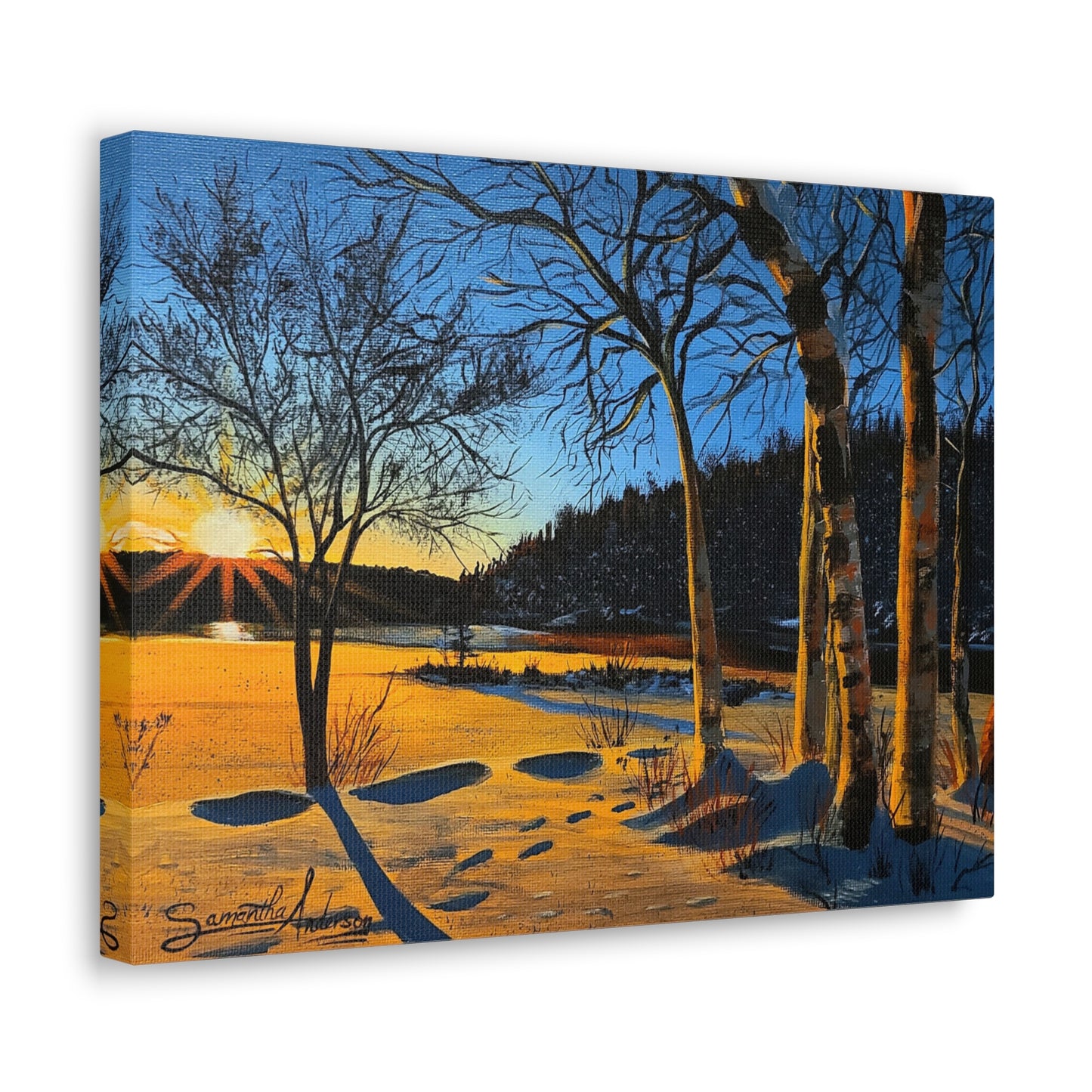 Sunset Frozen Lake - Classic Canvas