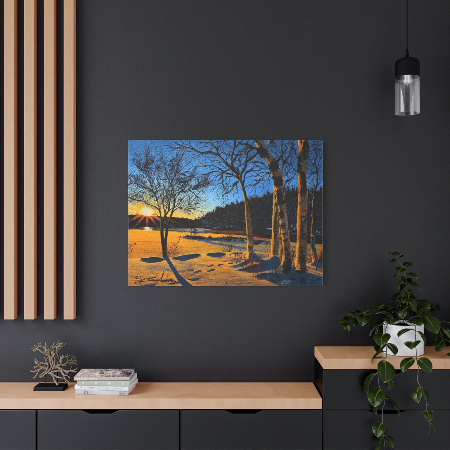 Sunset Frozen Lake - Classic Canvas