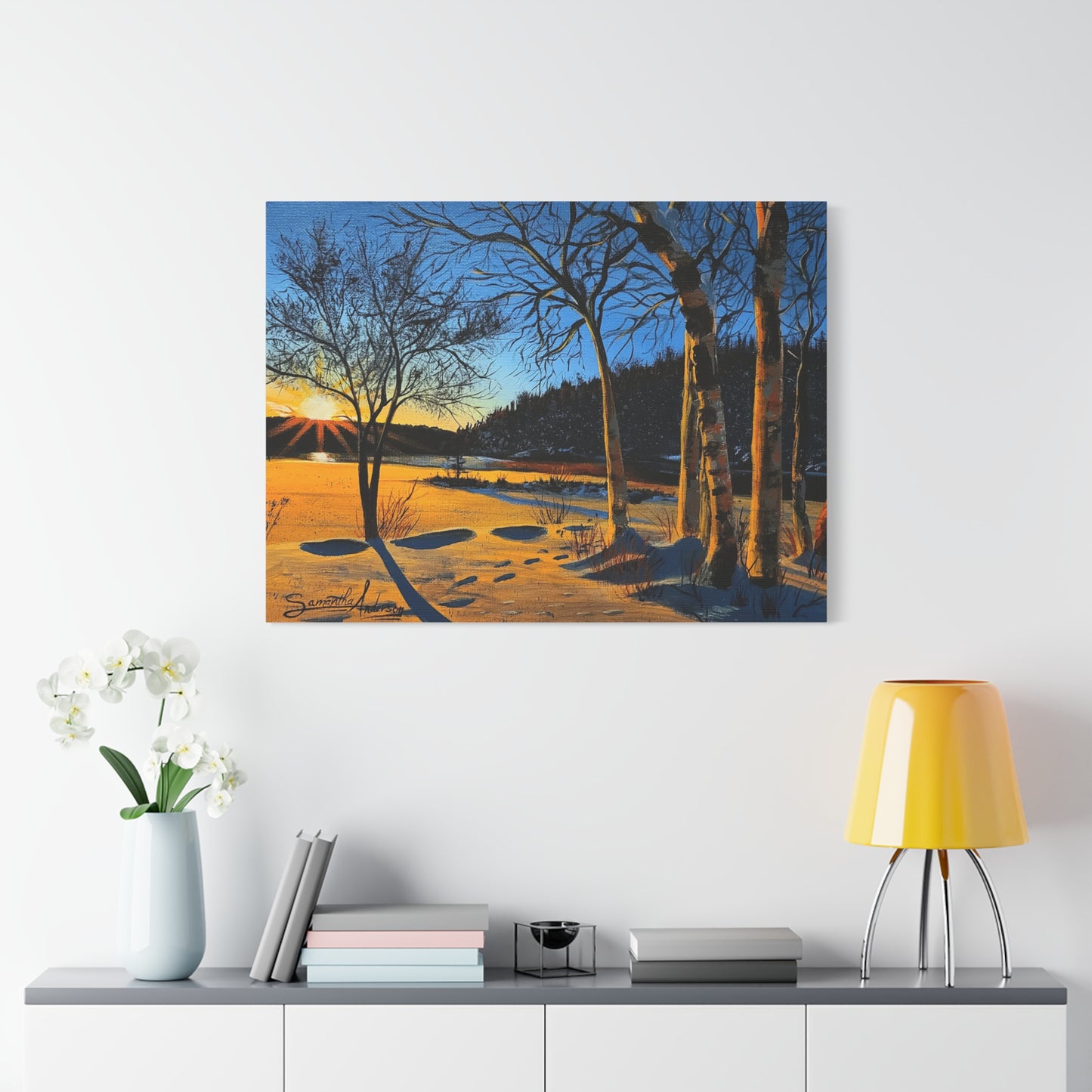 Sunset Frozen Lake - Classic Canvas