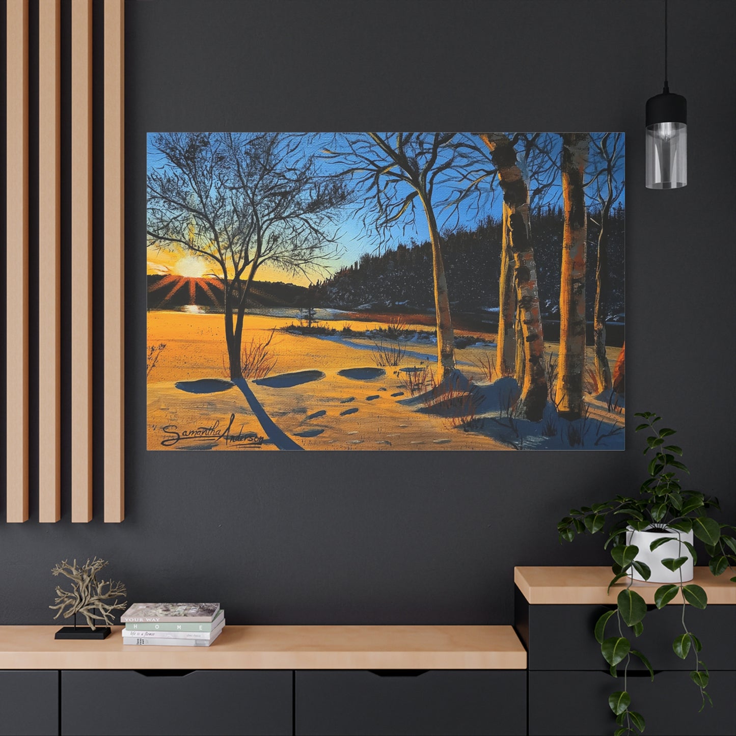 Sunset Frozen Lake - Classic Canvas
