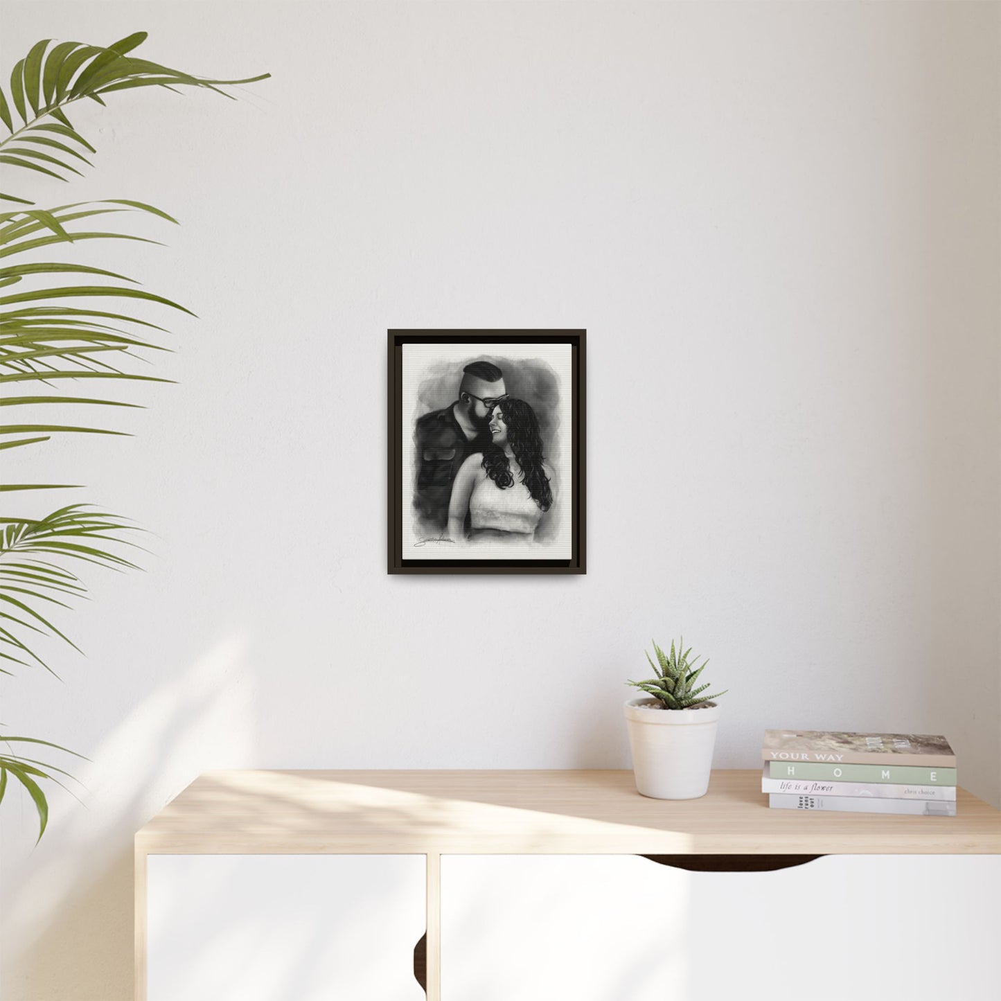 Custom Watercolor Portrait Framed Canvas