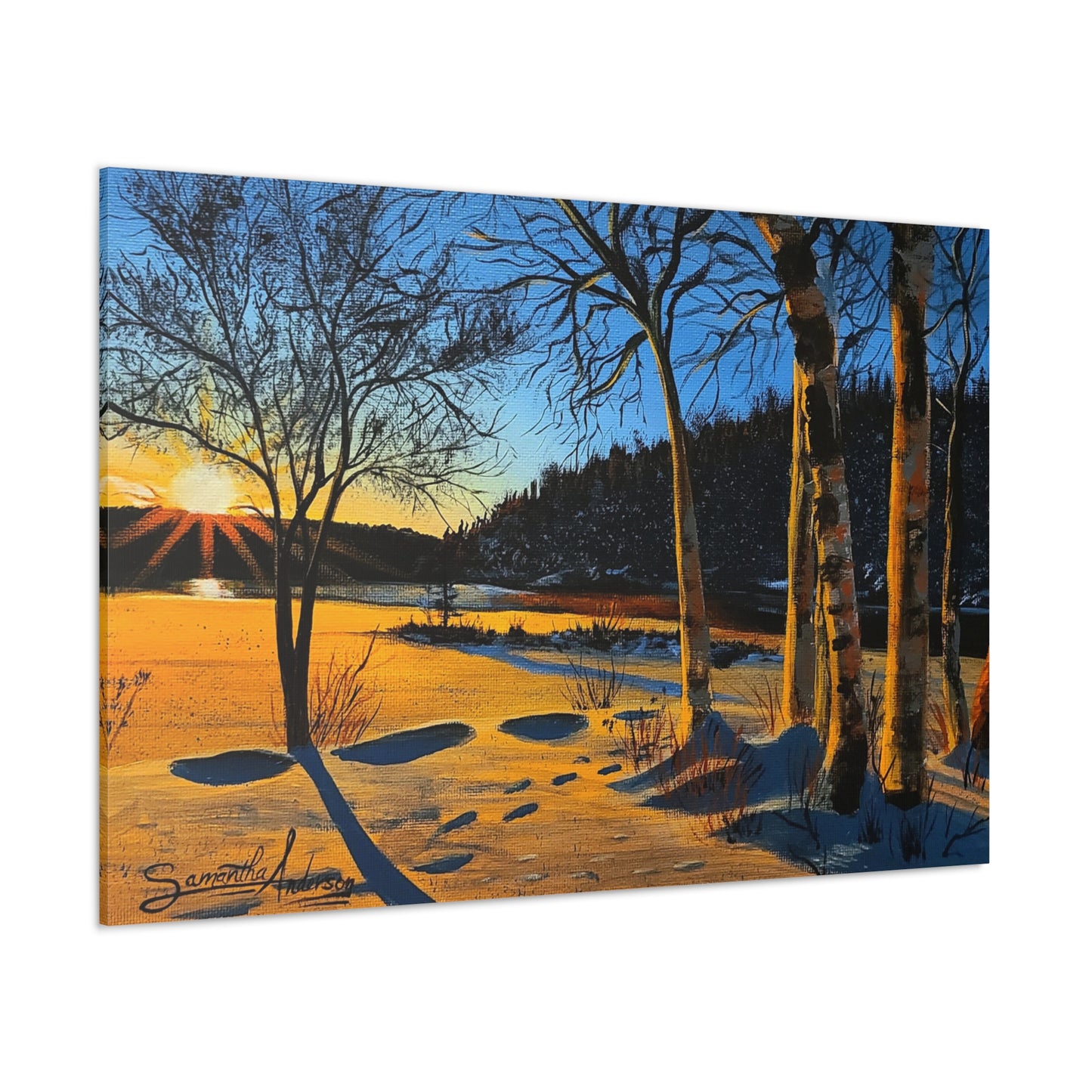 Sunset Frozen Lake - Classic Canvas
