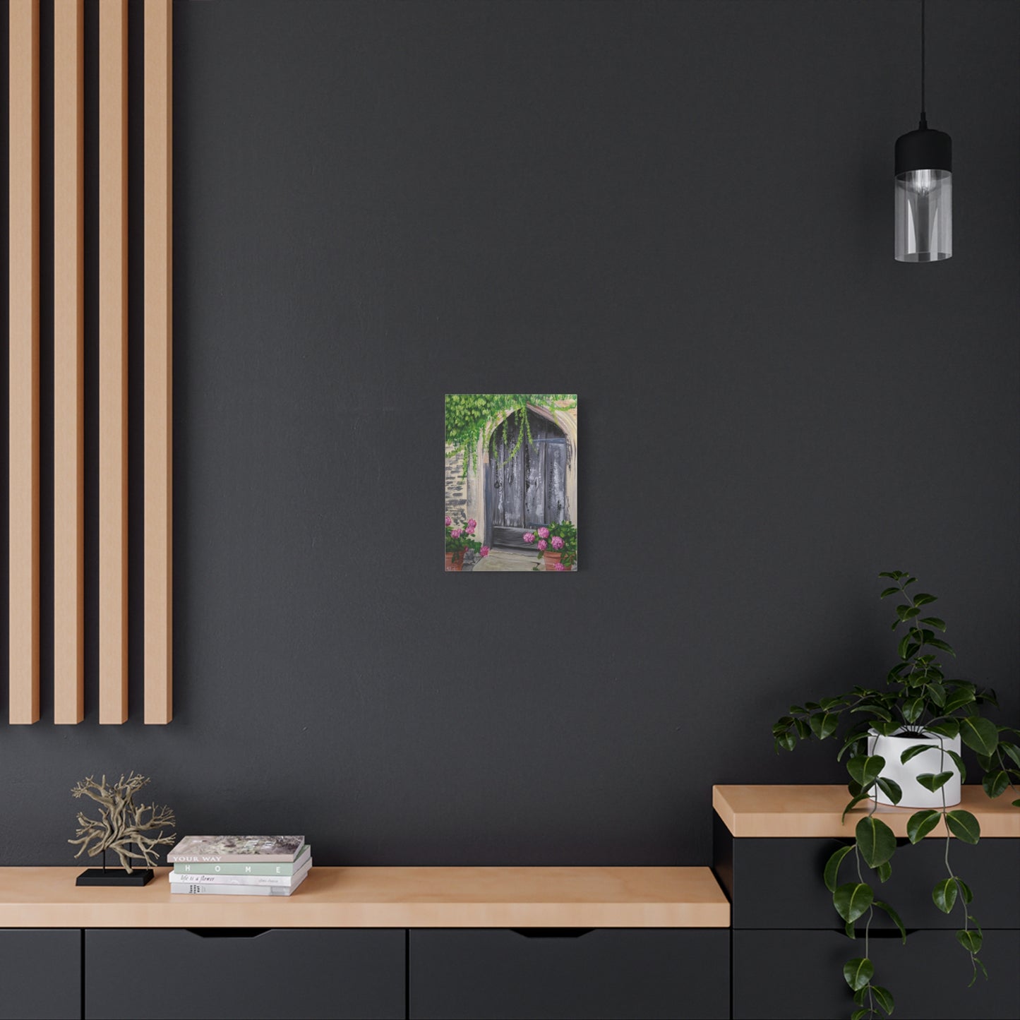 Rustic Door with Flower Pots - Classic Canvas