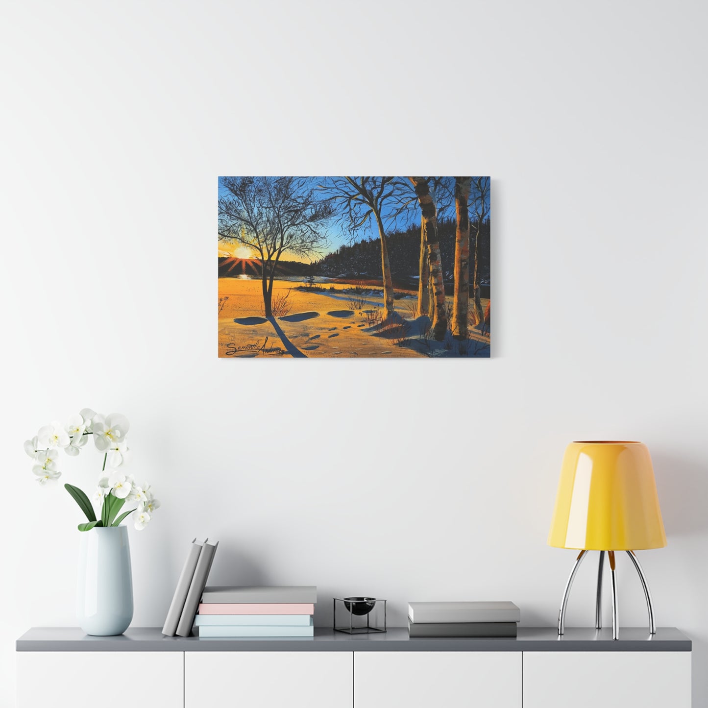 Sunset Frozen Lake - Classic Canvas