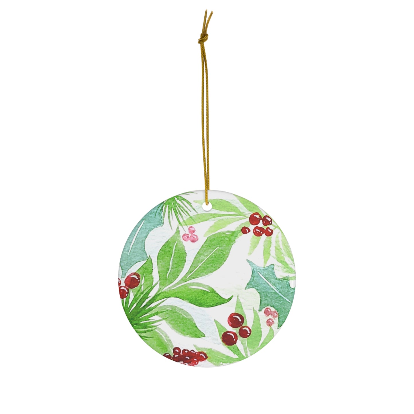 Christmas Ornament -  Watercolor "JOY" with Ornament