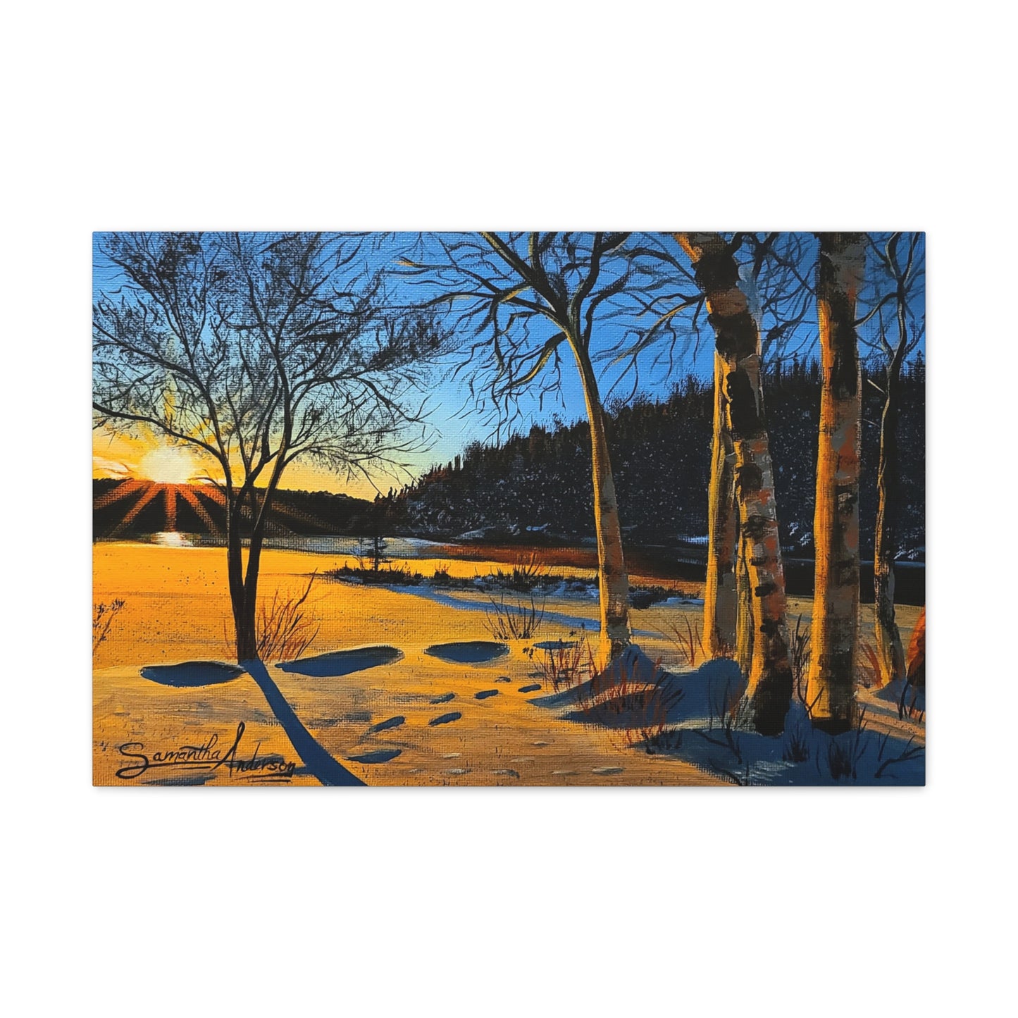 Sunset Frozen Lake - Classic Canvas