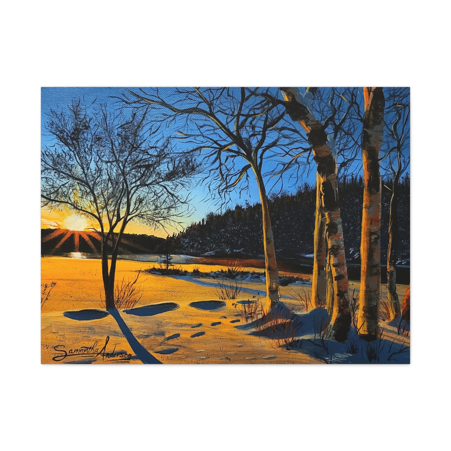 Sunset Frozen Lake - Classic Canvas