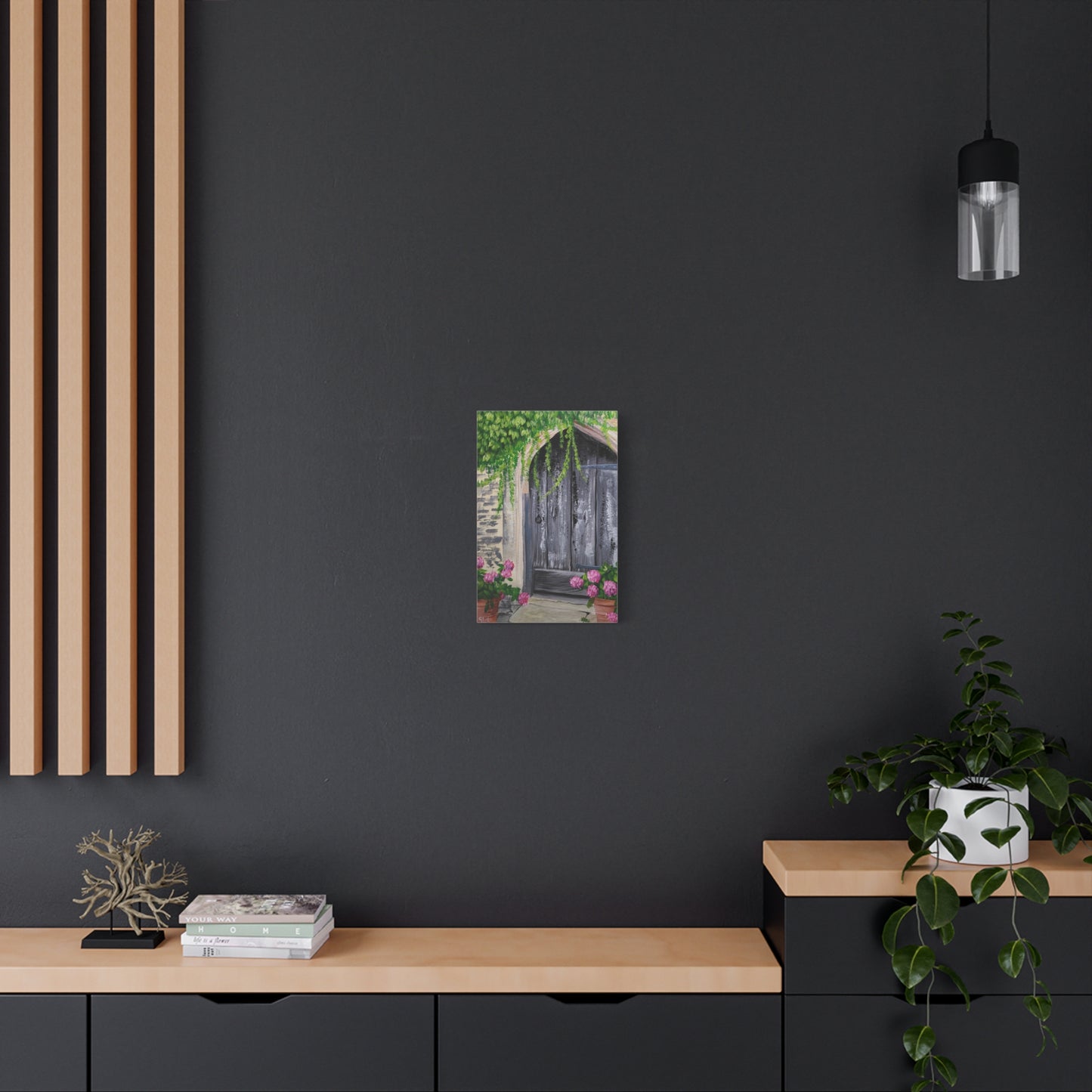 Rustic Door with Flower Pots - Classic Canvas