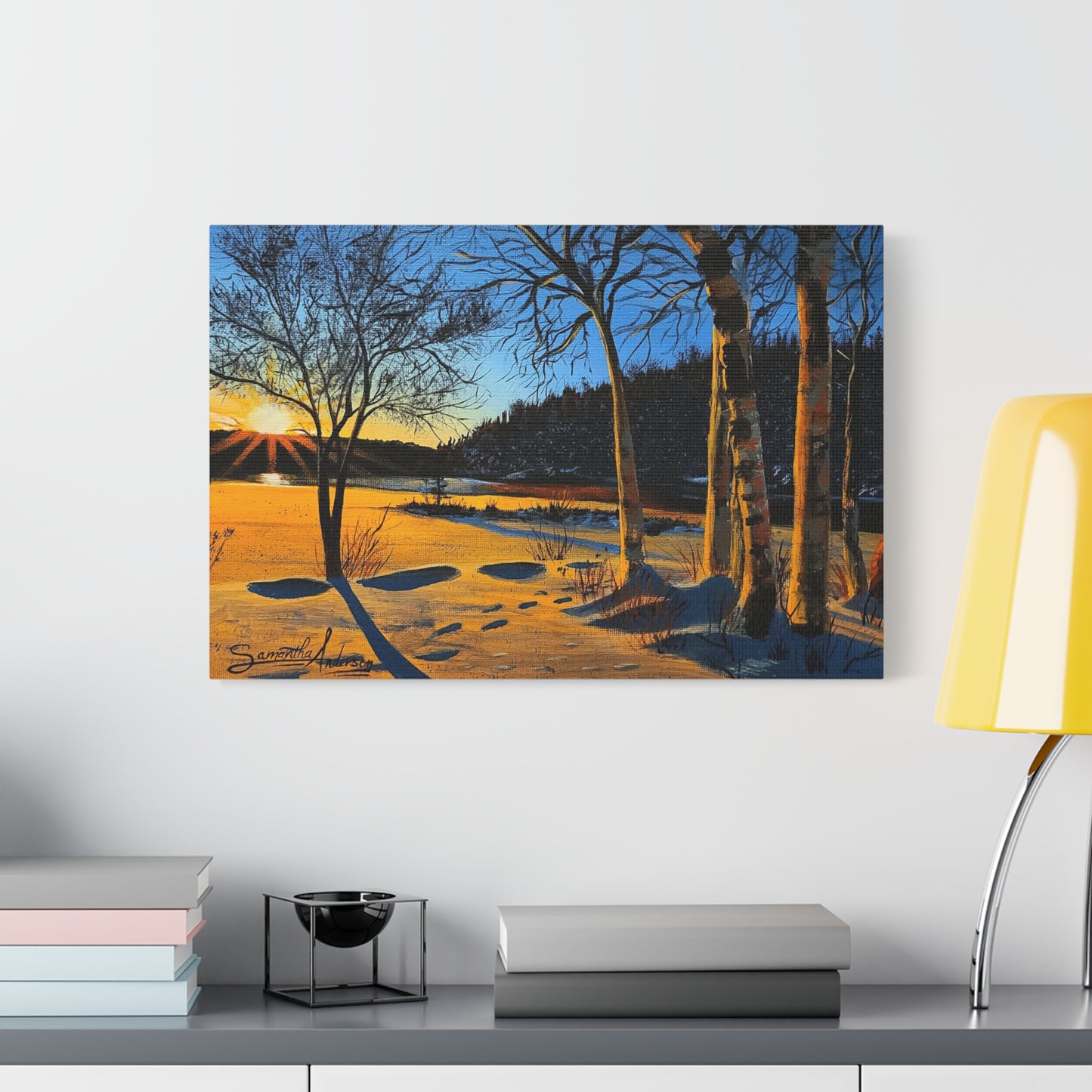 Sunset Frozen Lake - Classic Canvas