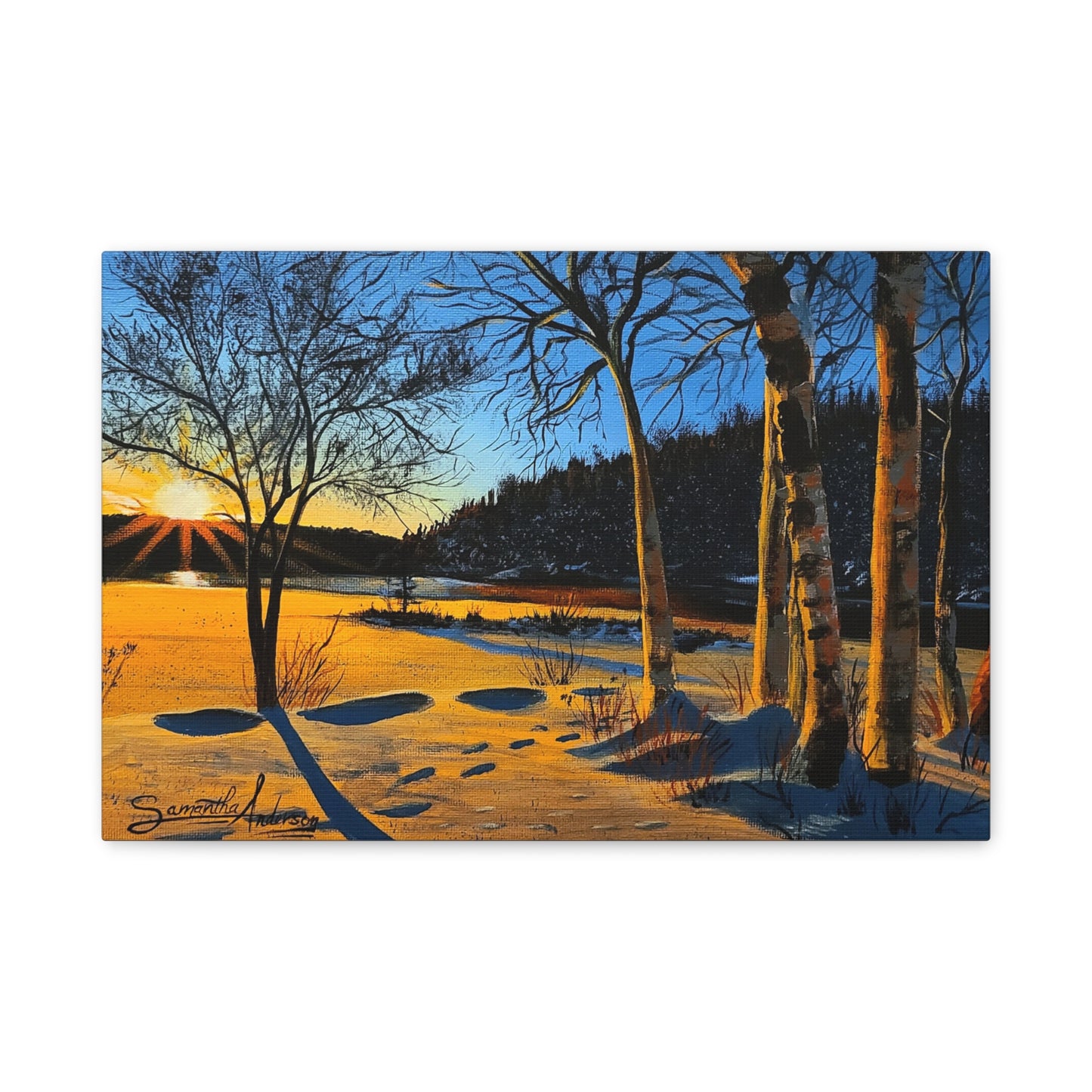 Sunset Frozen Lake - Classic Canvas
