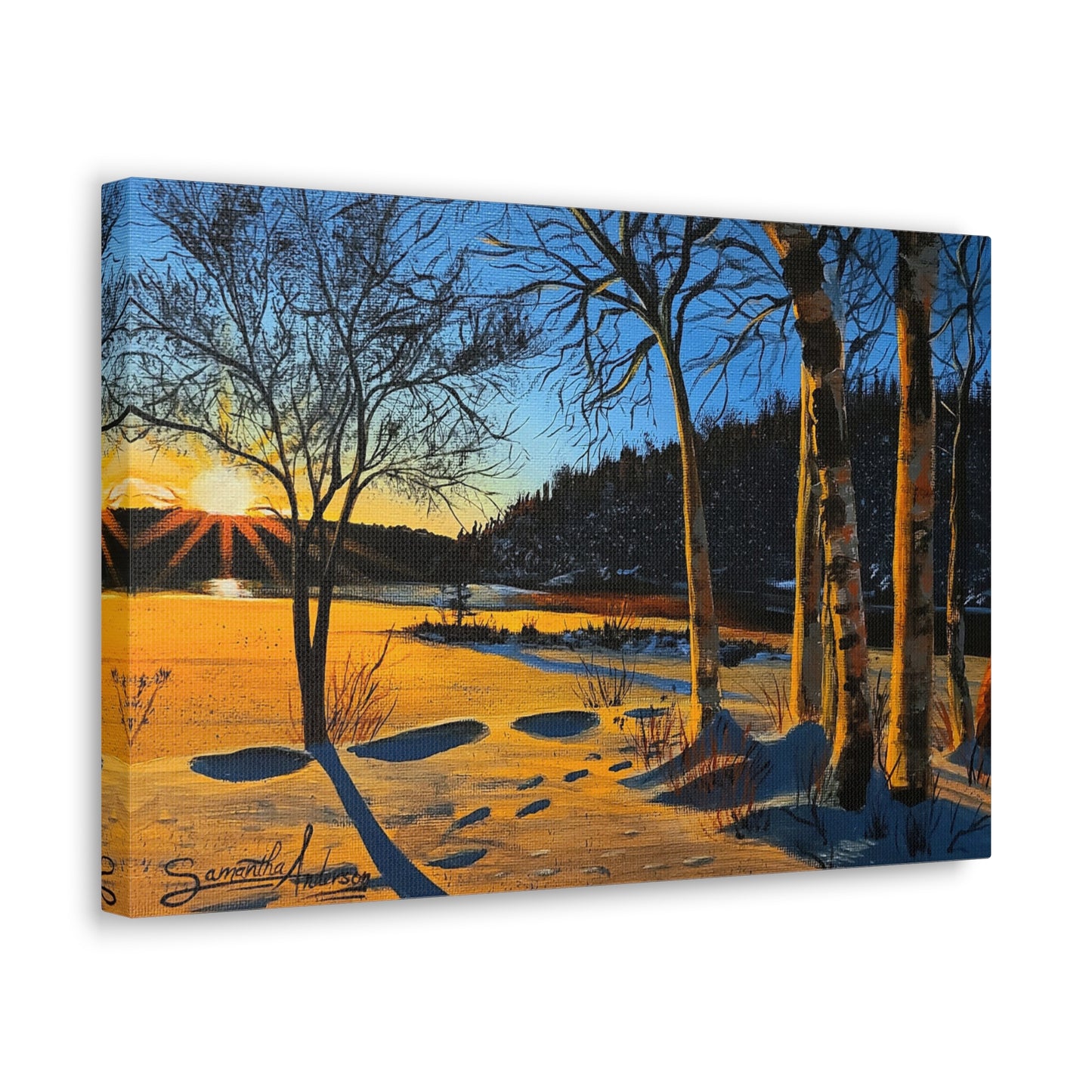 Sunset Frozen Lake - Classic Canvas