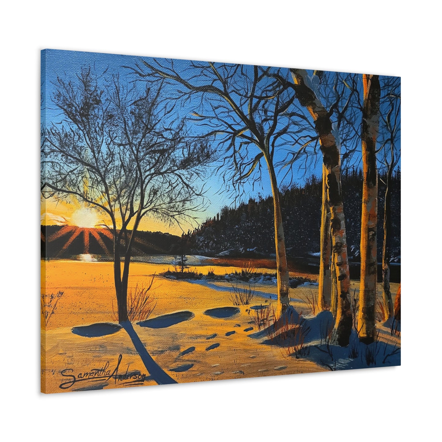 Sunset Frozen Lake - Classic Canvas