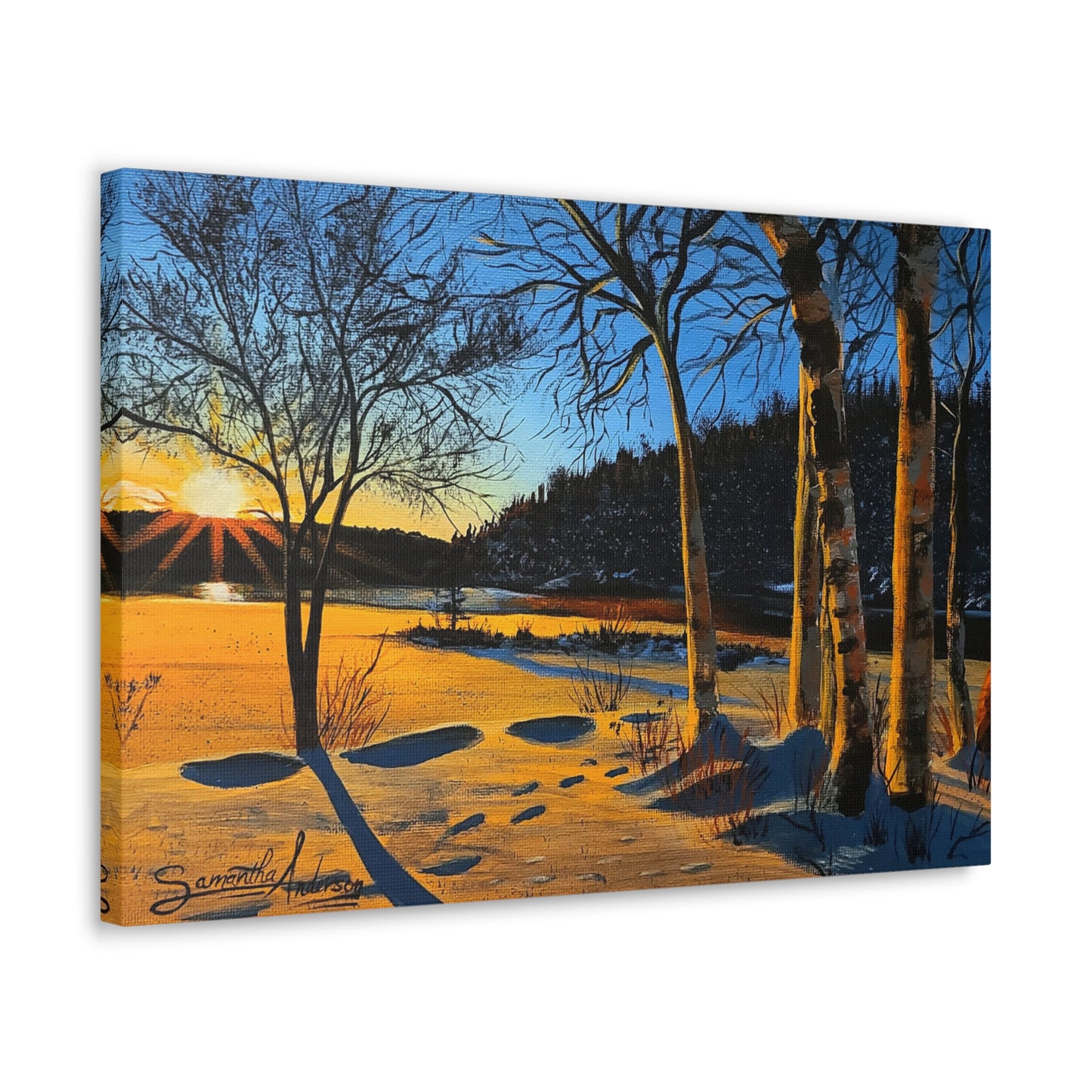 Sunset Frozen Lake - Classic Canvas